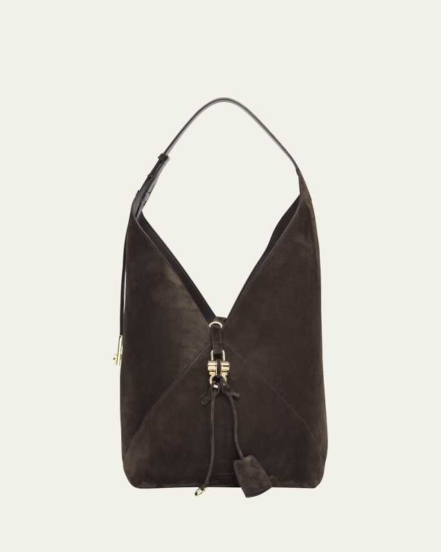 Origami Suede Hobo Tote Bag